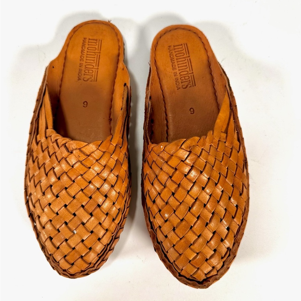 Mohinders Elegant Handwoven Leather Mule Slide Slip - Picture 12 of 13